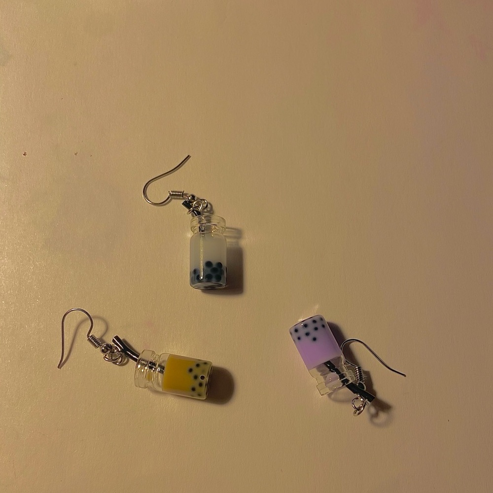 bubble tea boba earrings